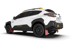 Subaru XV Crosstrek Mud Flap Kit - Front + Rear - Rally Armor - UR Red Flap/Black Logo - Red - `24-`25